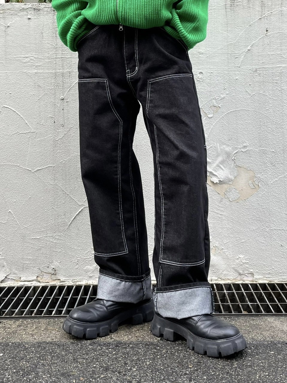 受注制【Chikashitsu +】stitch painter pants