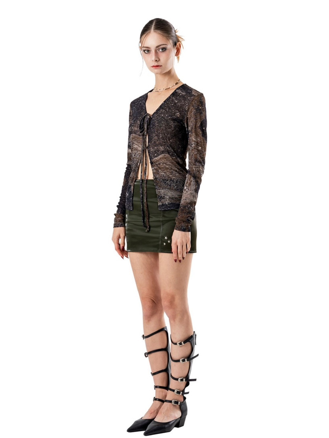 【runningHIGH】ENAMEL LEATHER MINI SKIRT