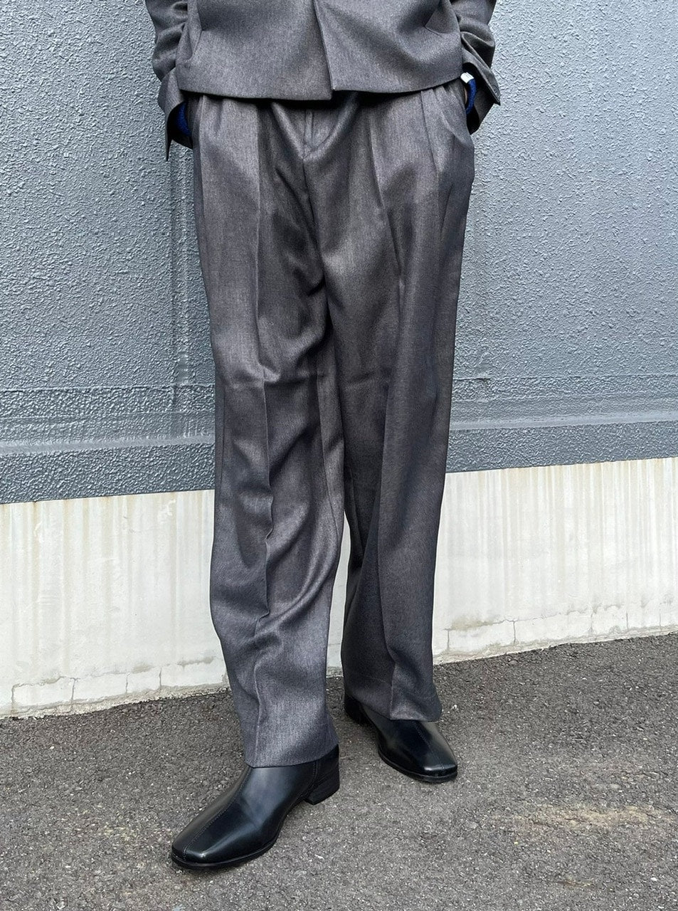 受注制【Chikashitsu +】set up tuck slacks (3color)