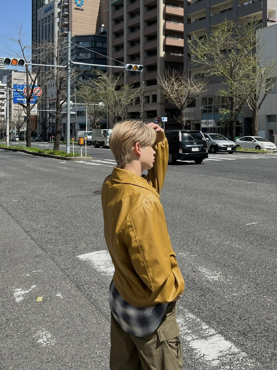 大阪店WEB限定【Chikashitsu +】double pocket leather jumper (3color)