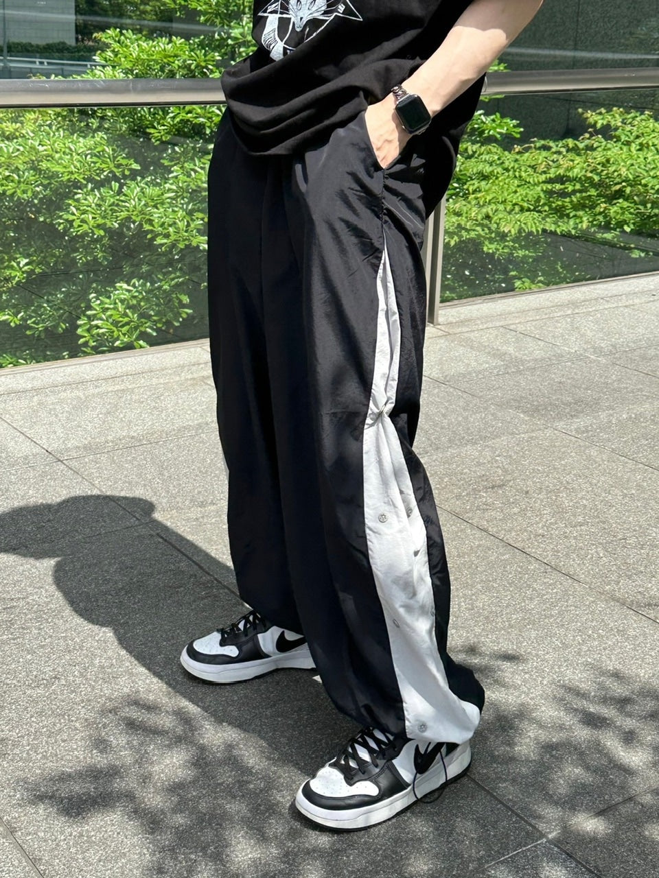 大阪店WEB限定受注制【Chikashitsu +】snap nylon ballon pants (2color)