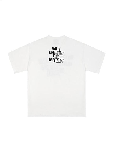 【MR. ENJOY DA MONEY】Cutting font short sleeves