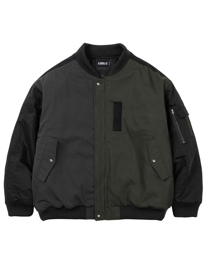 【AJOBYAJO】Fourfold Nylon Mixed Bomber Jacket