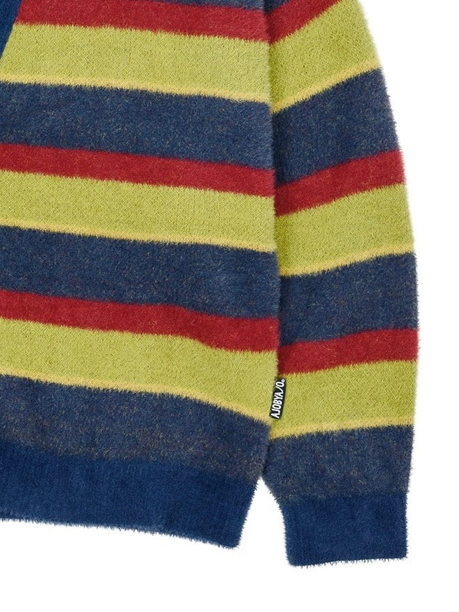 【AJOBYAJO】Argyle Stripe Mixed Cardigan / 【アジョバイアジョ】アーガイルストライプボーダーミックス長袖カーディガン