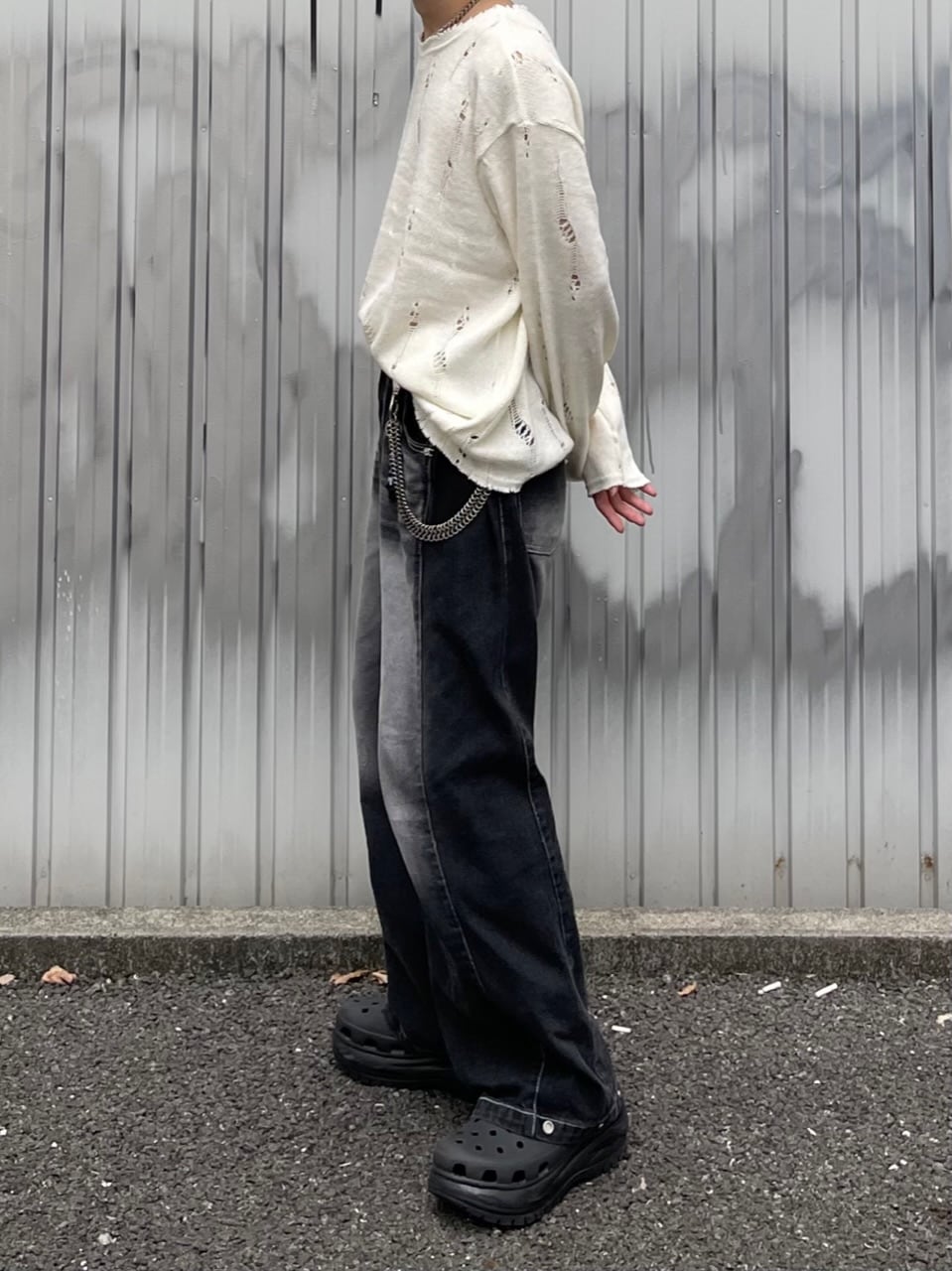 大阪店WEB限定受注制【Chikashitsu +】damage mohair knit (3color)