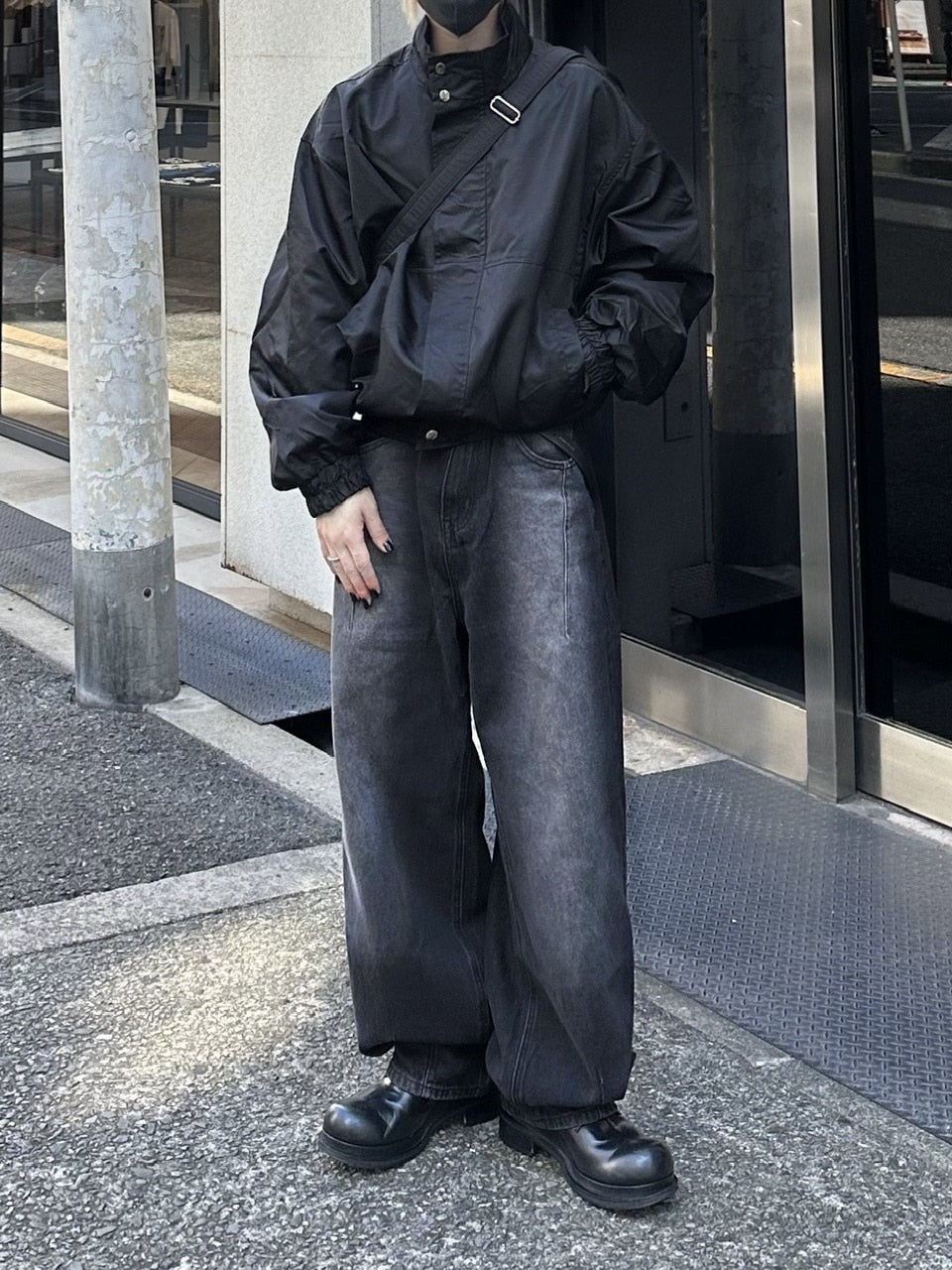 大阪店WEB限定受注制【Chikashitsu +】high neck bomber jacket (2color)