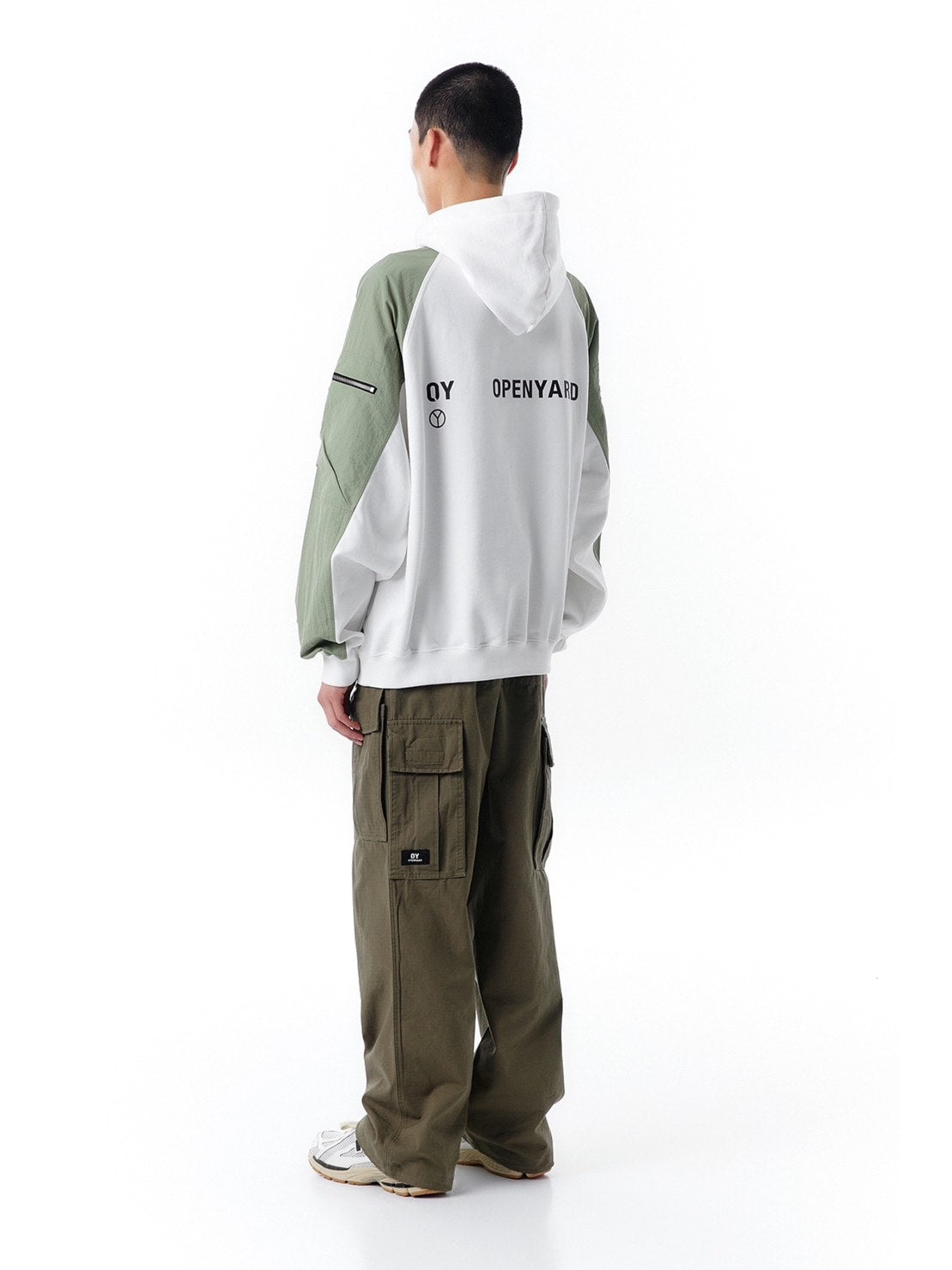 【OY】PANEL CONTRAST POCKET HOODIE