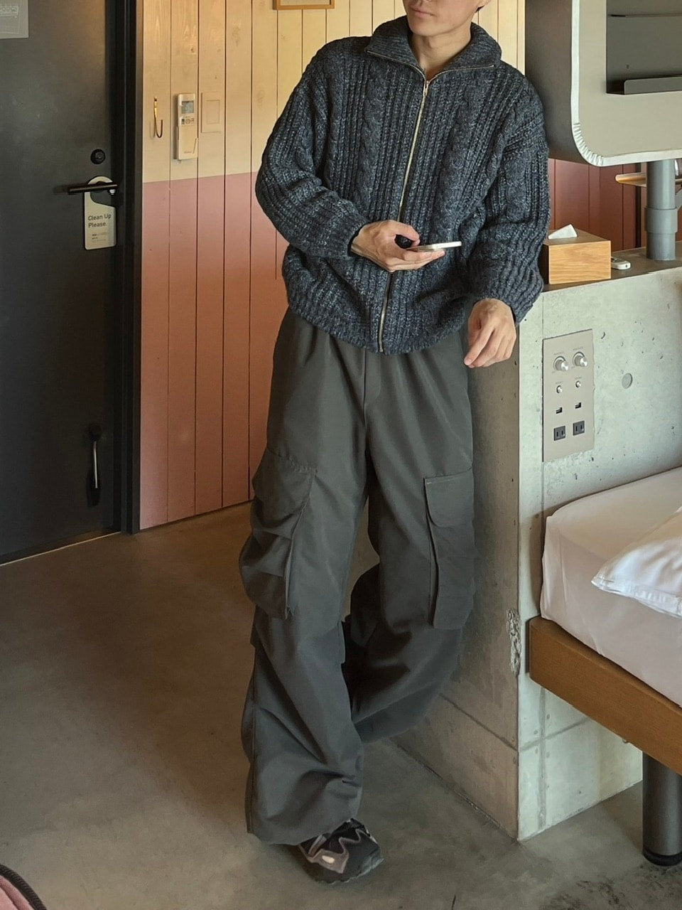 受注制【youll】zip up cable knit (5color)