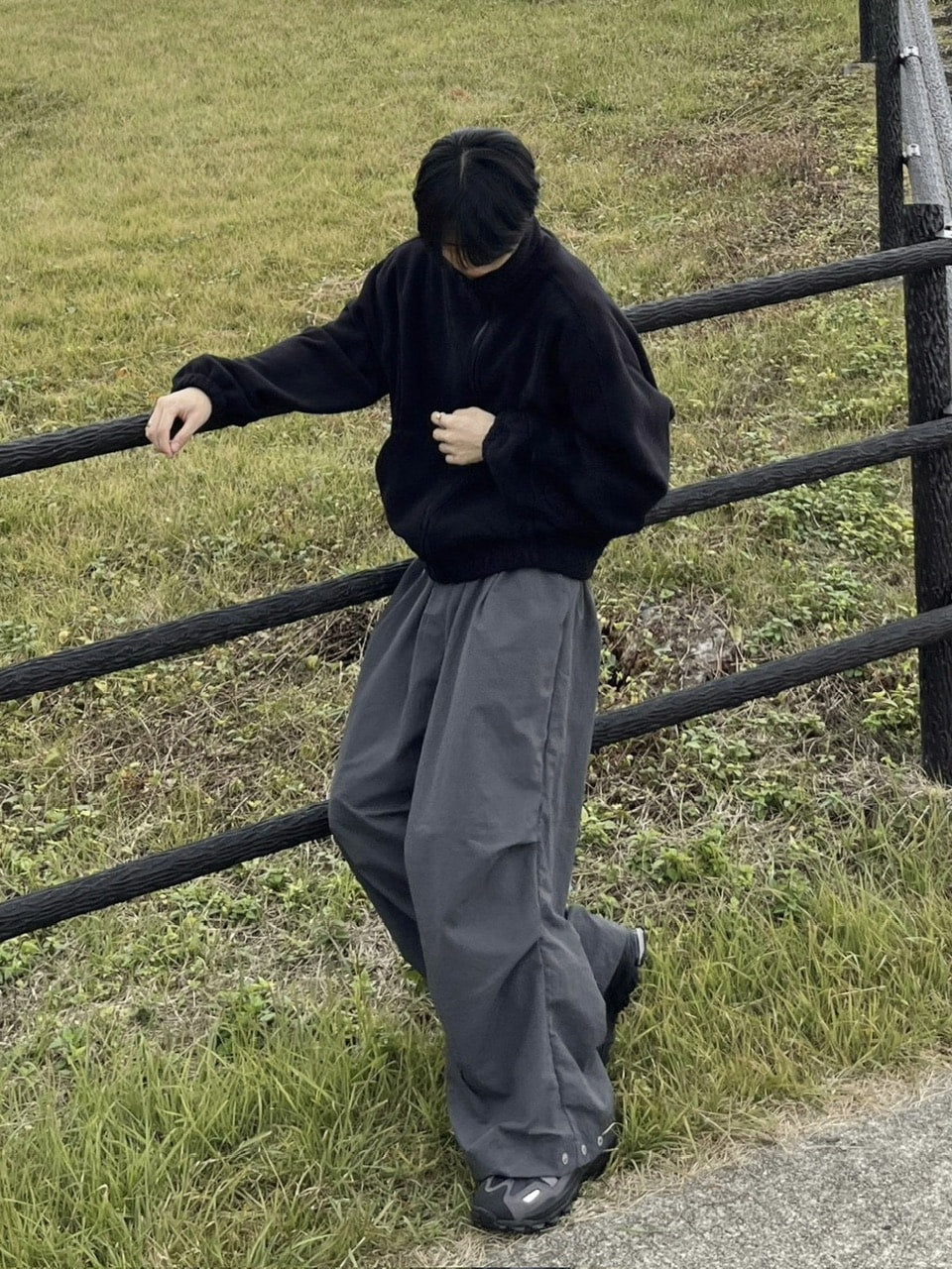 受注制【youll】snap button tuck wide pants (3color)