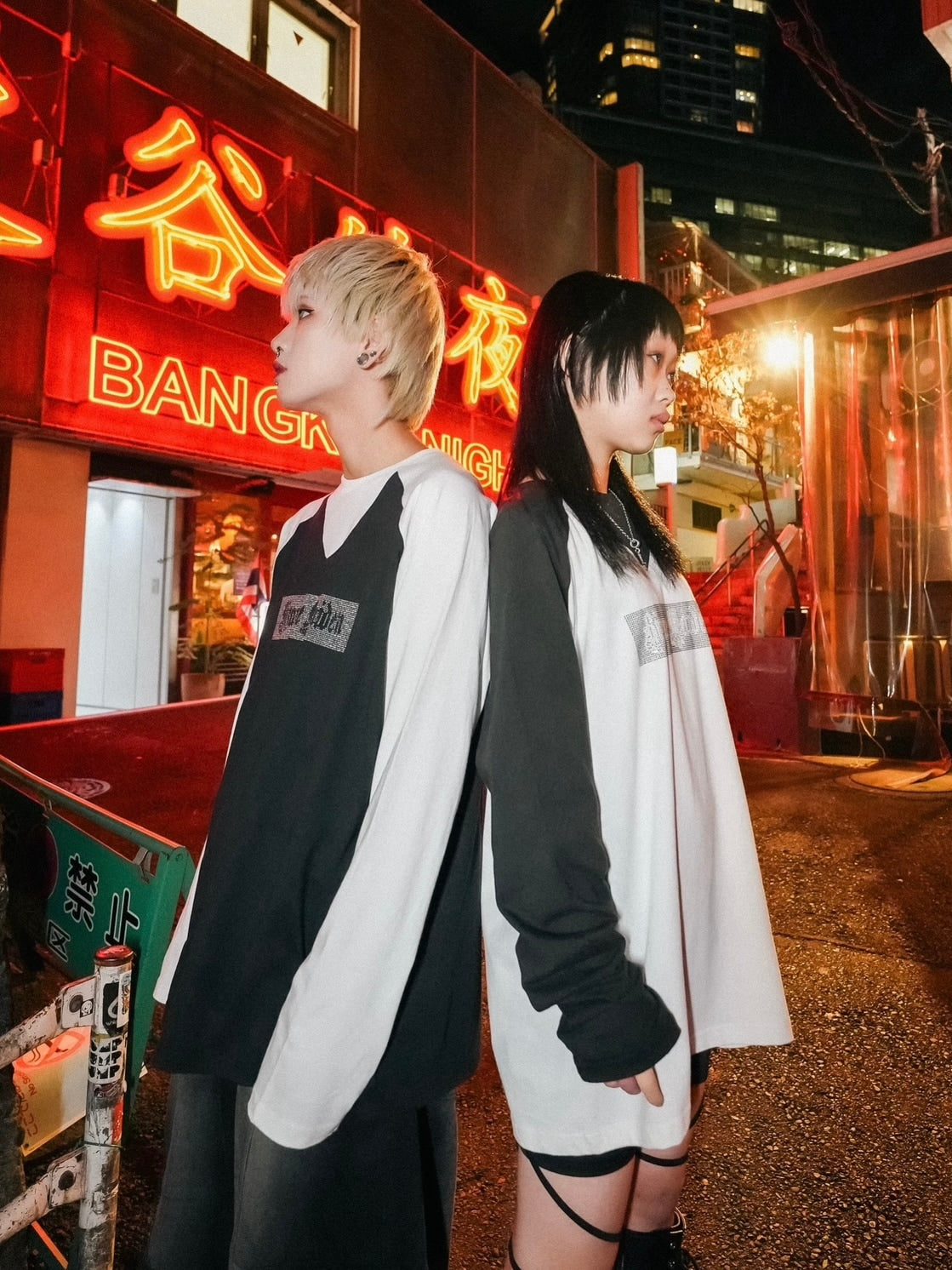 【Bizarre Maiden】rhinestone logo raglan tee (2color) / 【ビザールメイデン】ラインストーンロゴラグラン長袖Tシャツ