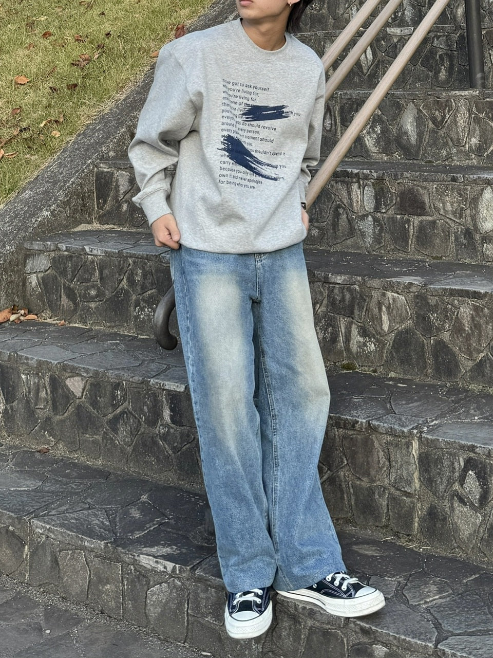 受注制【RENOL】lettering sweat shirt (4color)