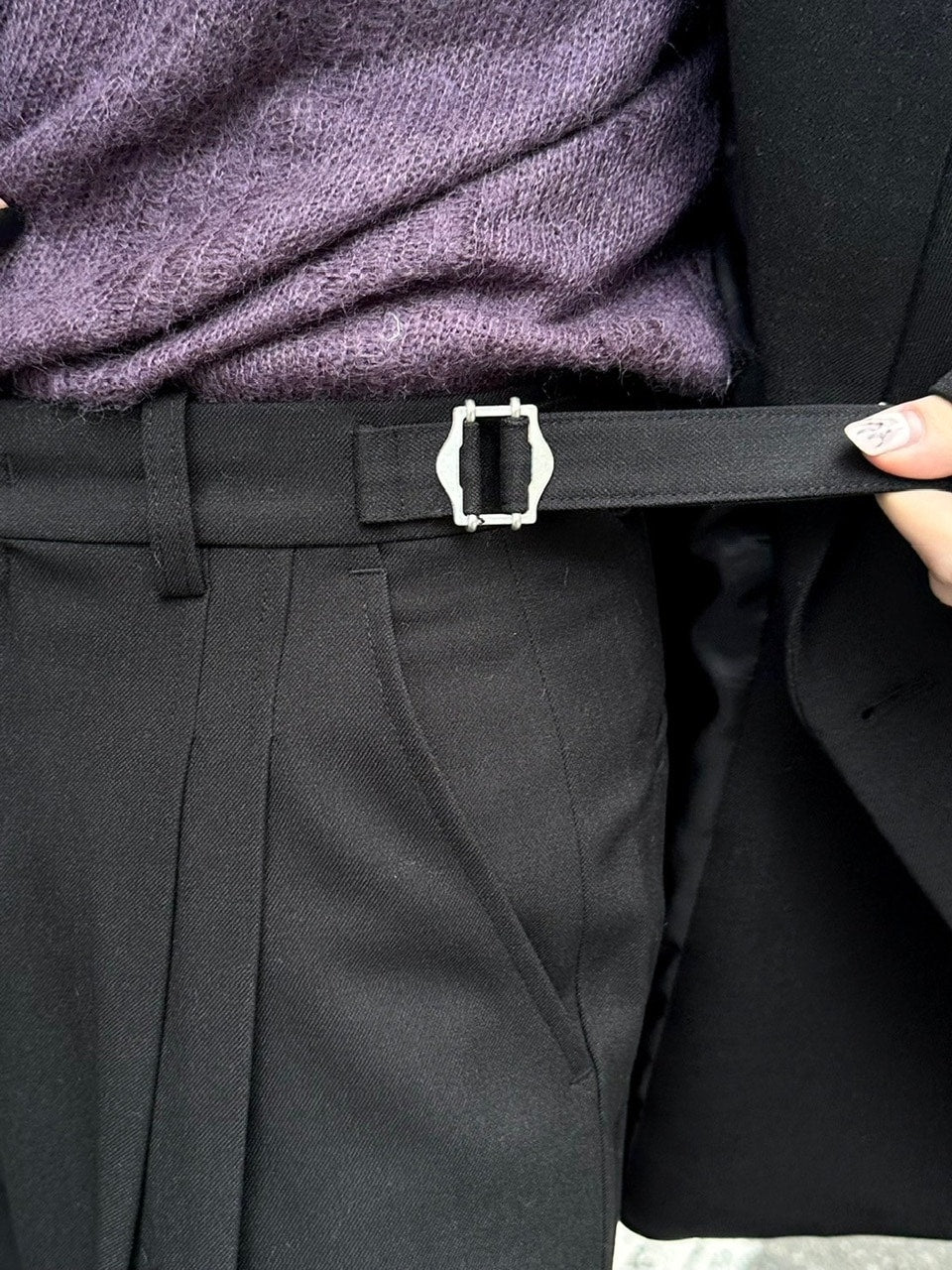 受注制【Chikashitsu +】set up belt slacks (3color)