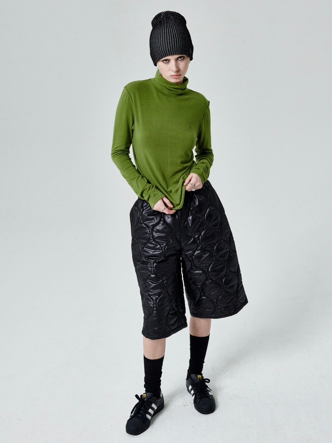 【runningHIGH】ANGORA GAUZE TURTLENECK TOP