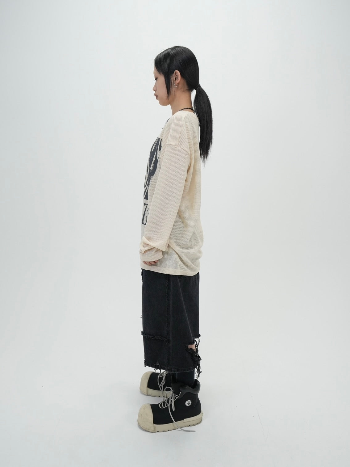 受注制【Bizarre Maiden】vintage mesh long sleeve (2color)