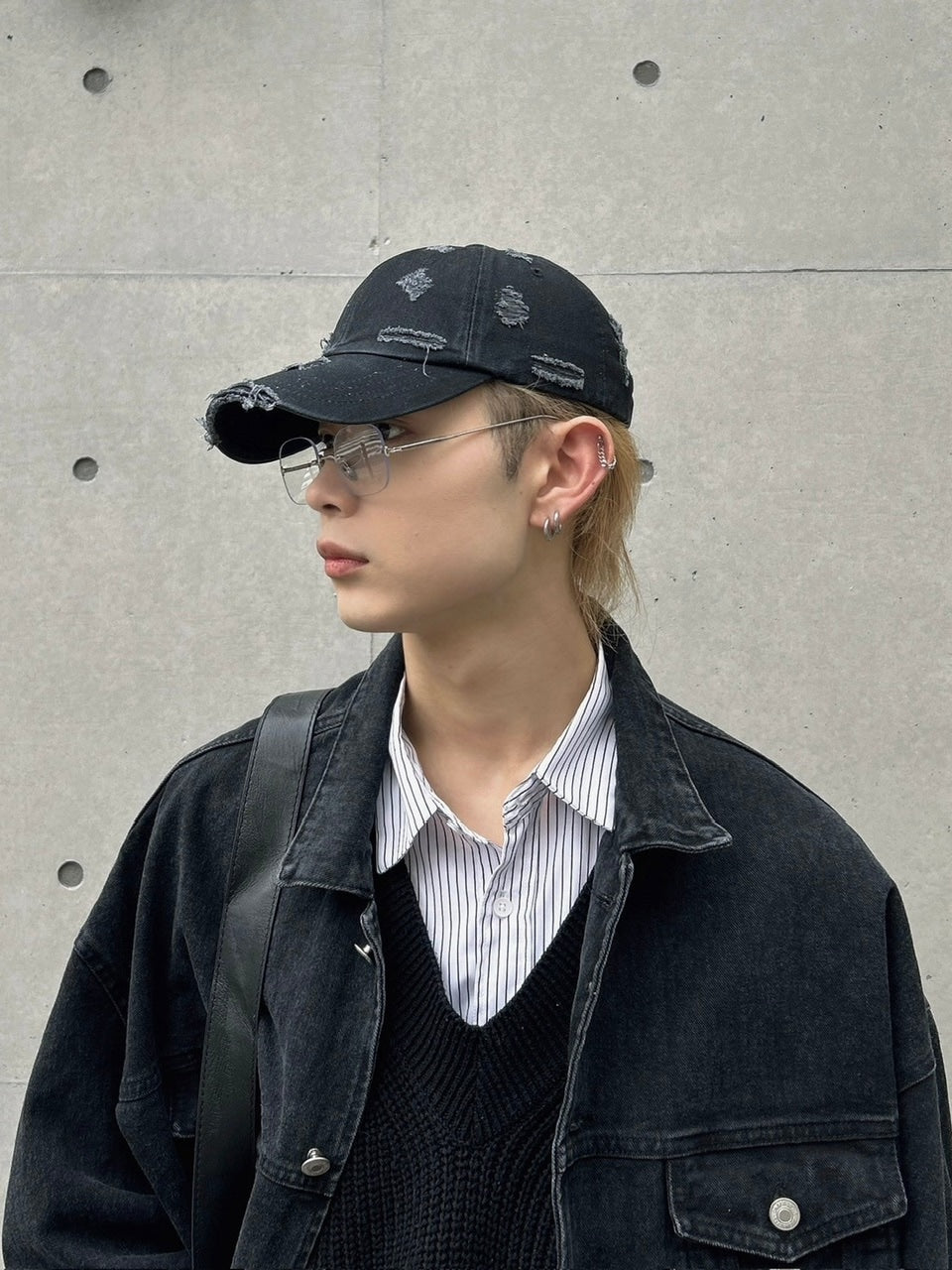 大阪店WEB限定受注制【Chikashitsu +】vintage damage cap (2color)