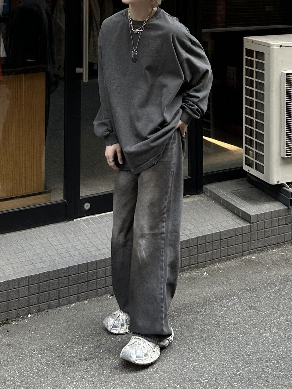 大阪店WEB限定受注制【Chikashitsu +】pigment long sleeve (2color)