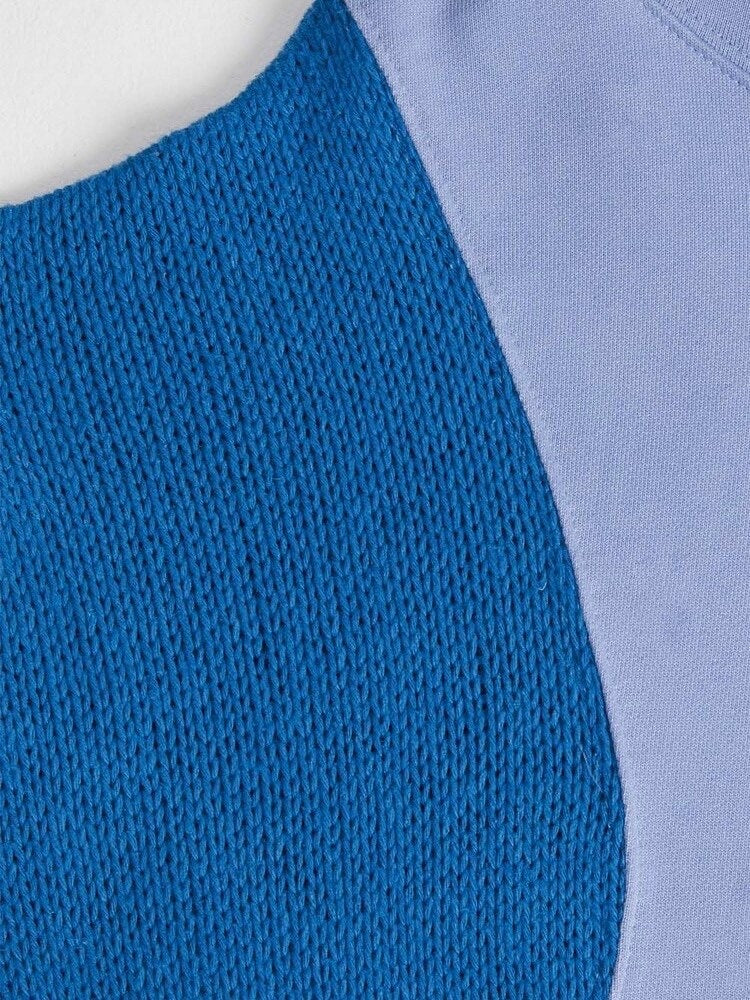 【DILETTANTISME】KNIT BLOCK HOOD T