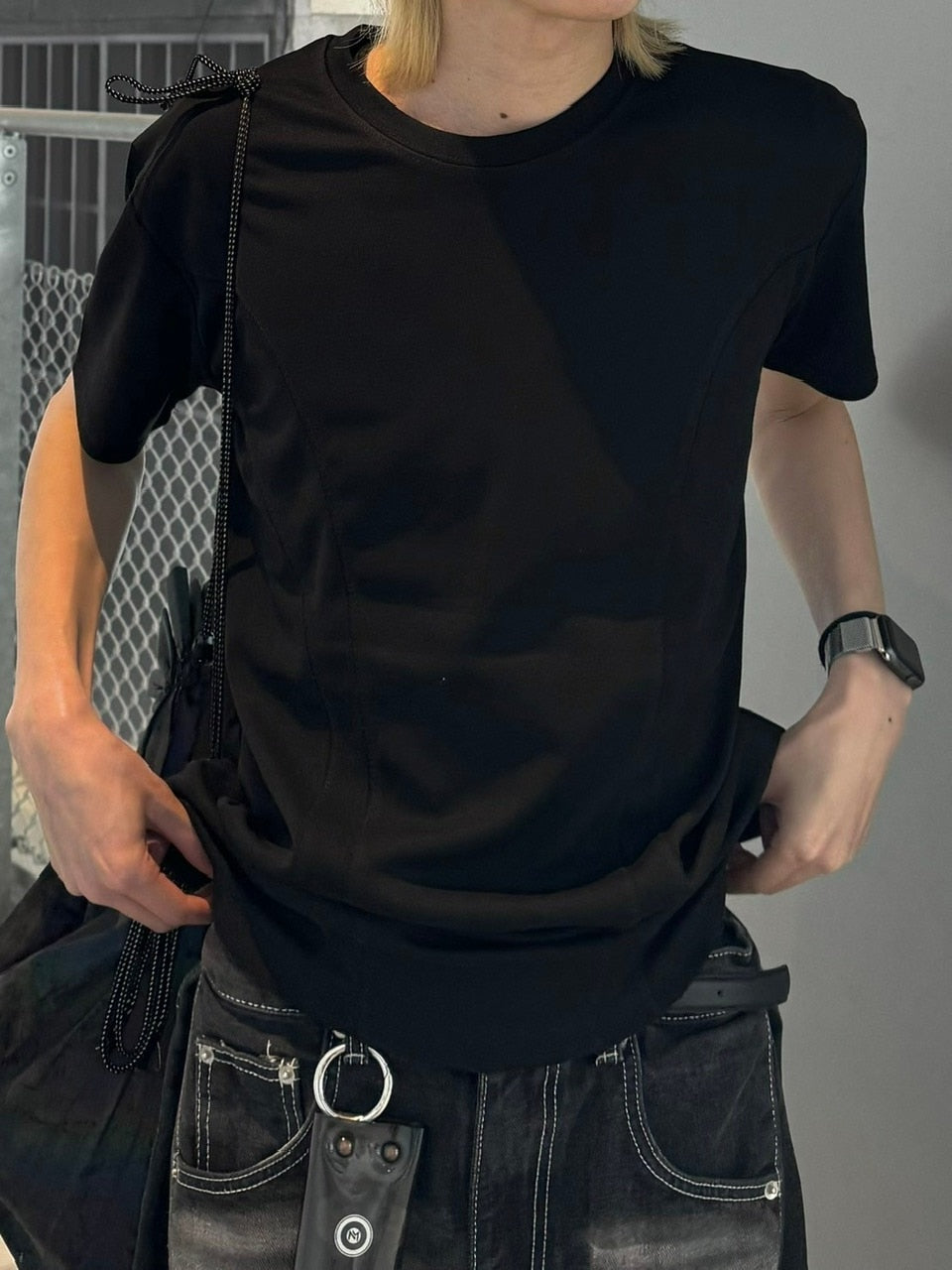 受注制【Chikashitsu +】compact stitch rib t-shirt (3color) / 【チカシツプラス】コンパクトステッチリブ半袖Tシャツ