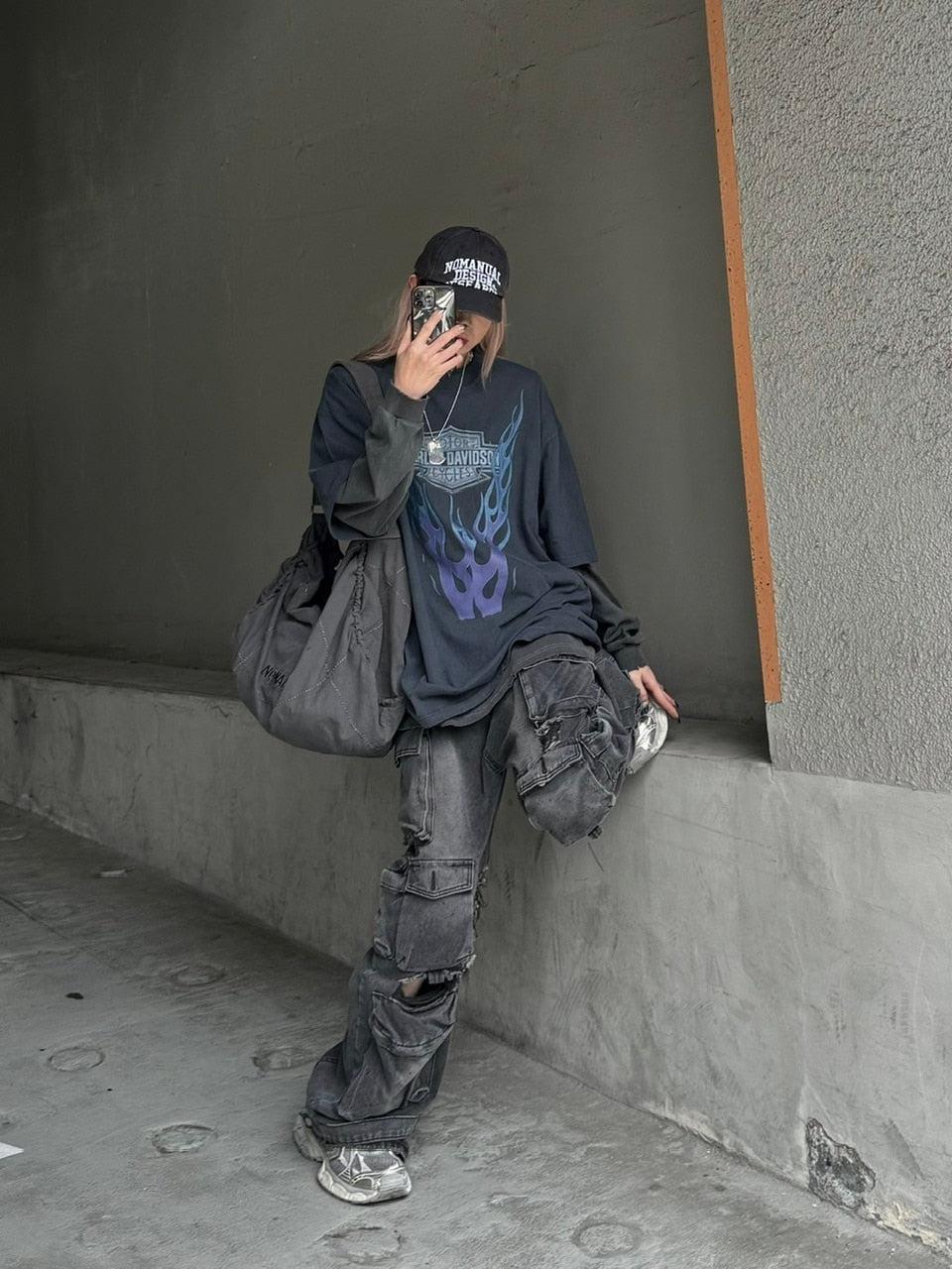 大阪店WEB限定【Chikashitsu +】utility cargo denim pants