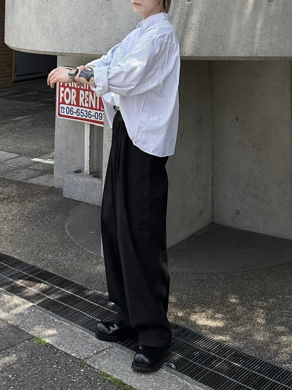 大阪店WEB限定受注制【Chikashitsu +】2tuck wide cotton pants (2color)