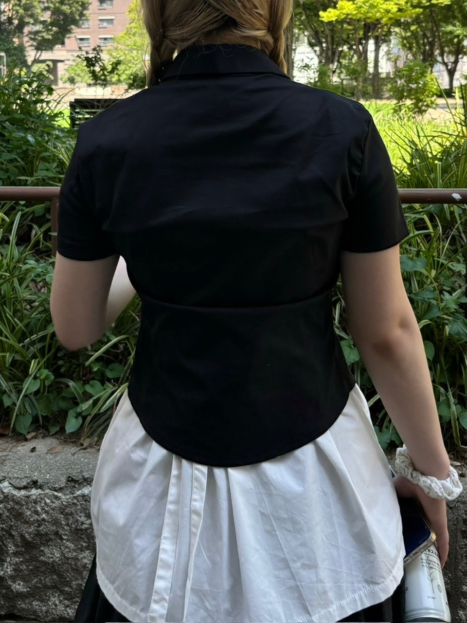 受注制【OaKS】cropped half sleeve shirt (3color)