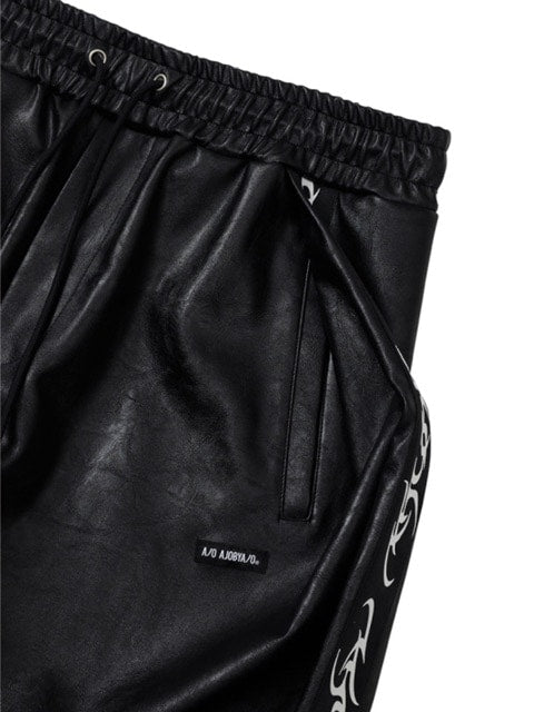 【AJOBYAJO】Vegan Leather One Tuck Track Pants