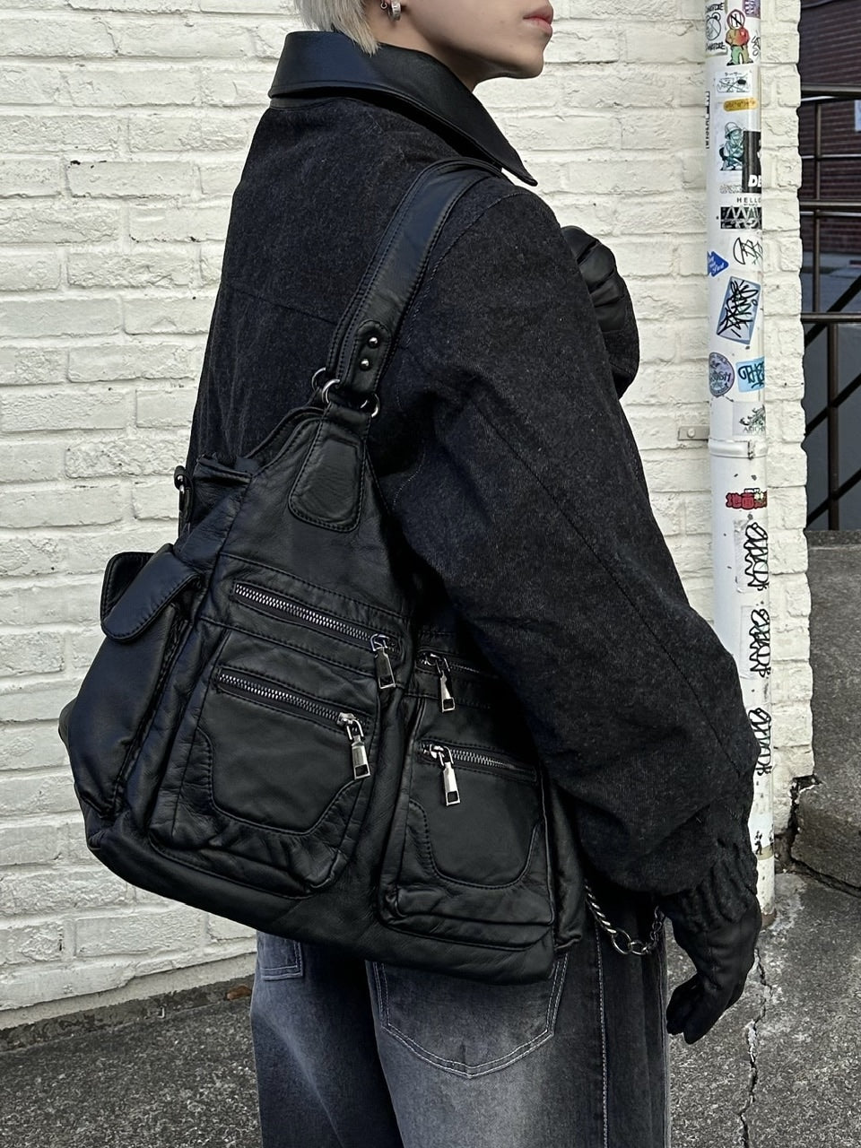 大阪店WEB限定【Chikashitsu +】leather pocket shoulder bag 3