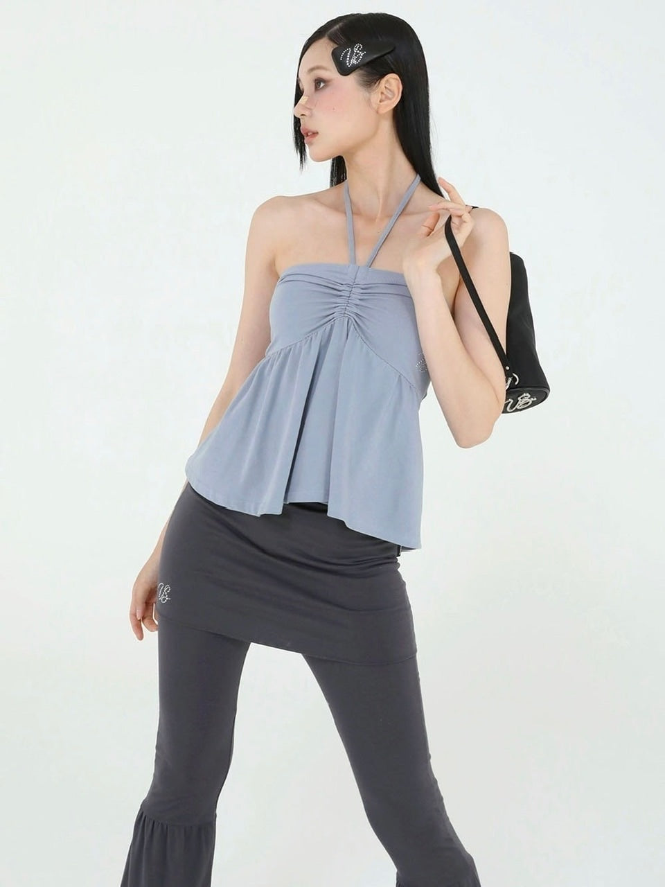 【Uglyshadow】BEADS TUNNEL SLEEVELESS / 【アグリーシャドウ】ビーズホルターネックキャミソールチュニック