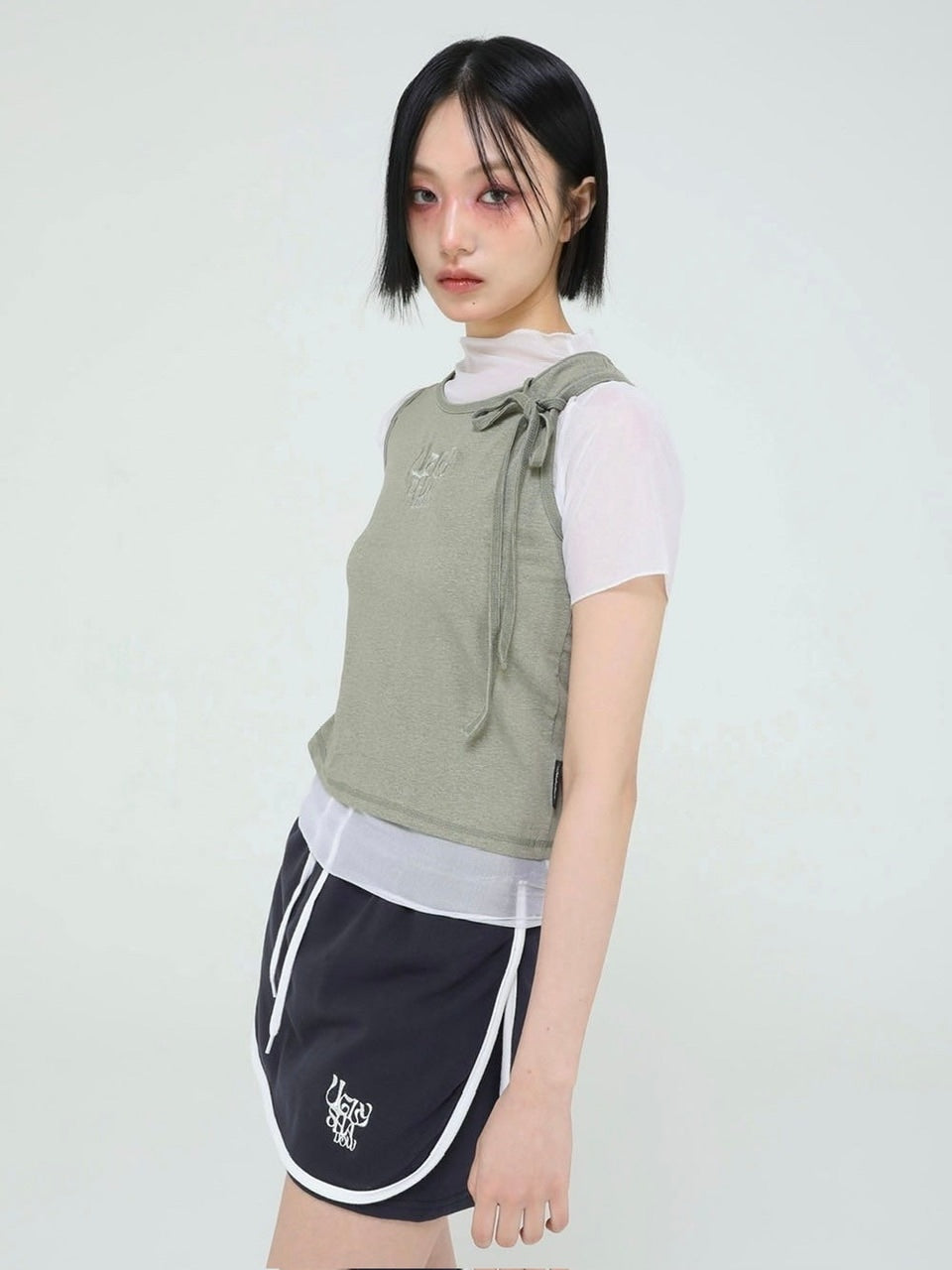 【Uglyshadow】PIGMENT MASH SLEEVELESS SET