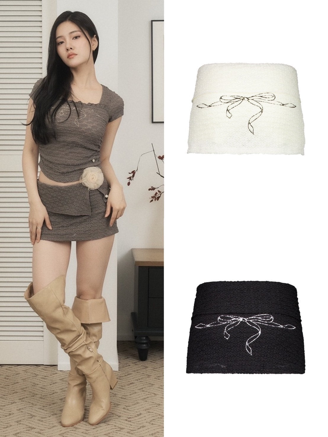 【SETUP‐EXE】BOW SKIRT PANTS