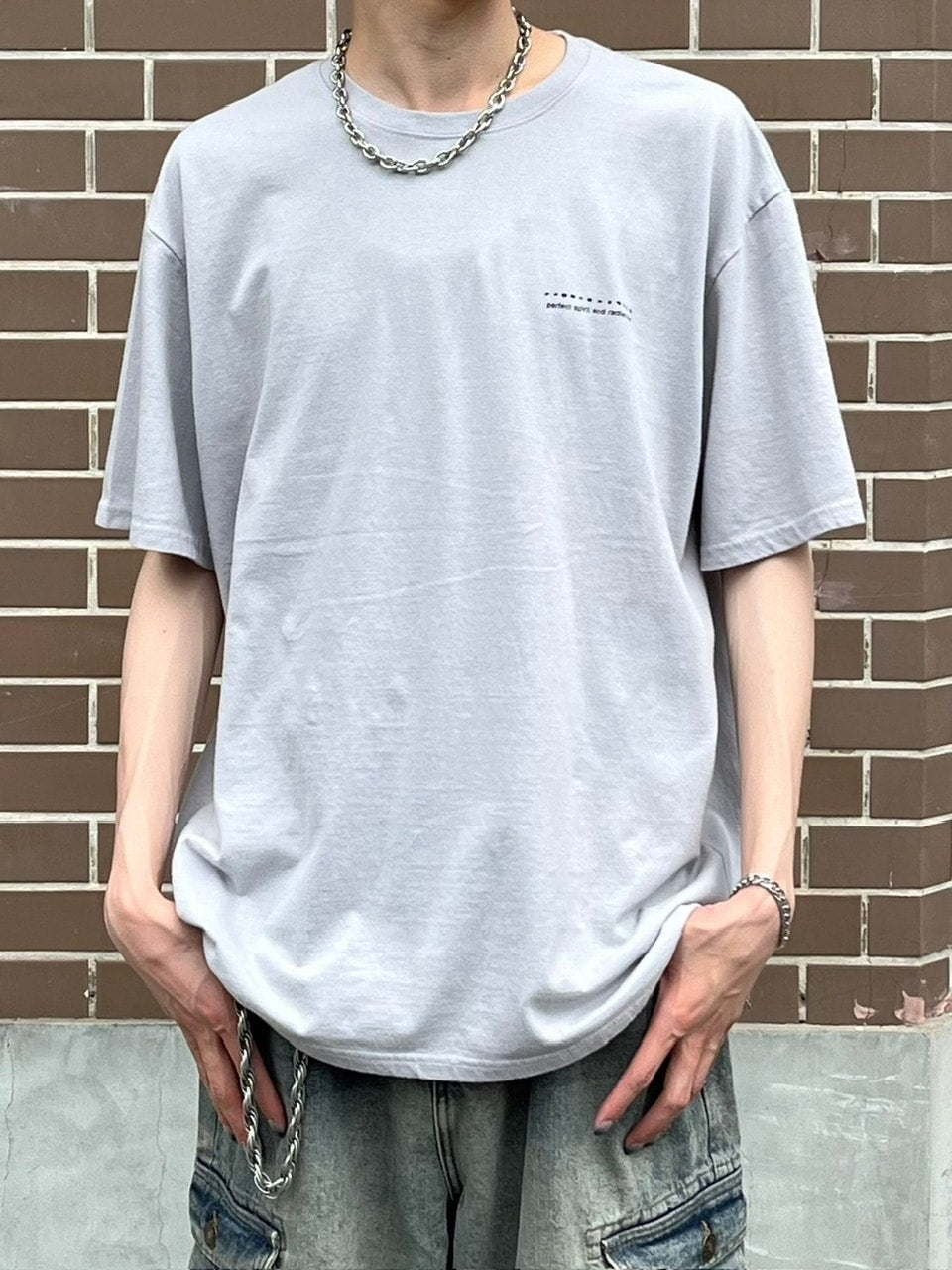 受注制【Chikashitsu +】nail back print t-shirt (3color)