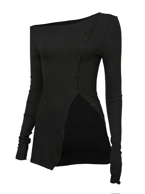 FLAREUP】One-Shoulder Lettuce Stitch Cardigan – PRESSING WEB SHOP