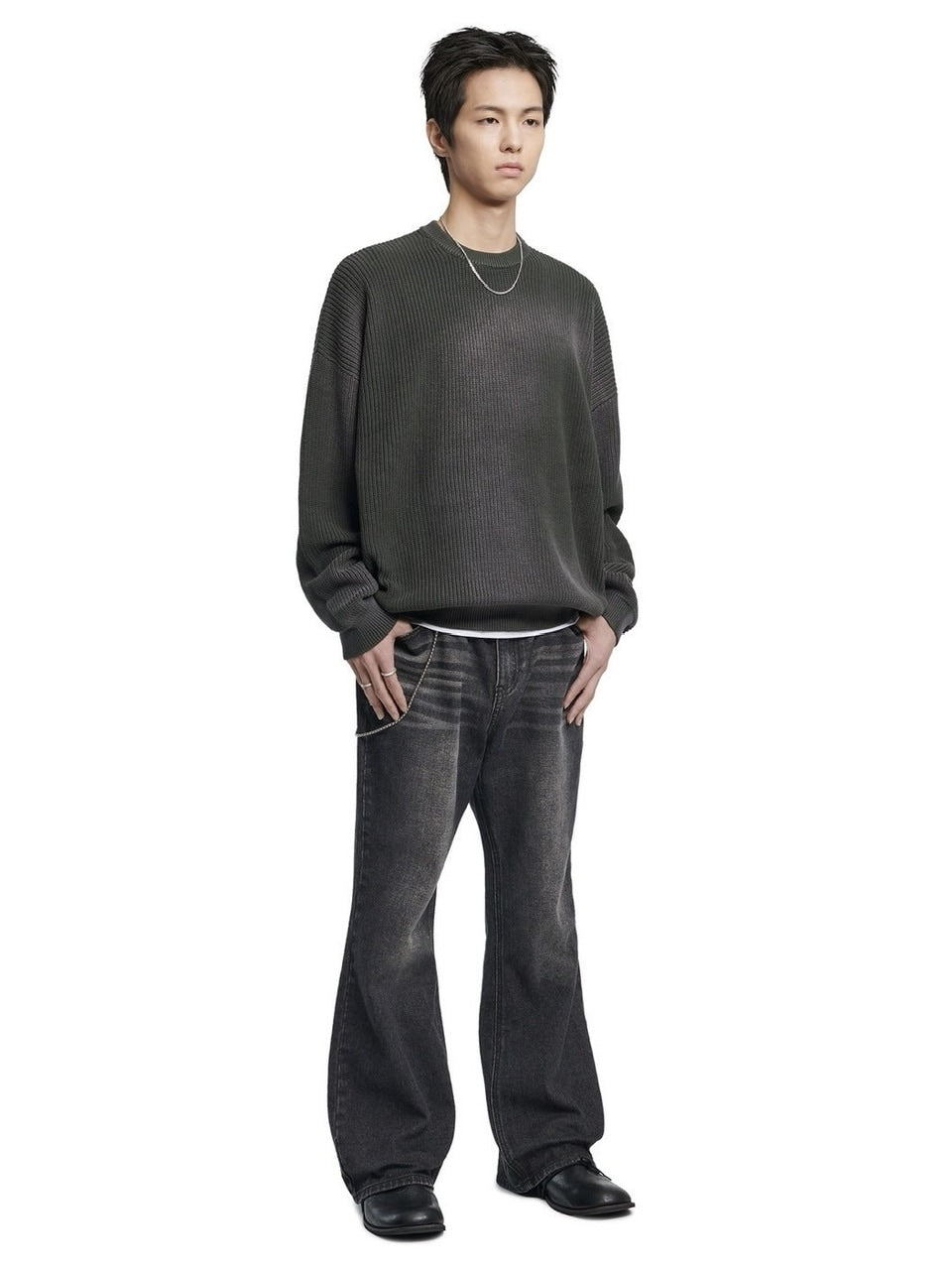 【NOMANUAL】SPRAY DYEING KNIT / 【ノーマニュアル】長袖ニット