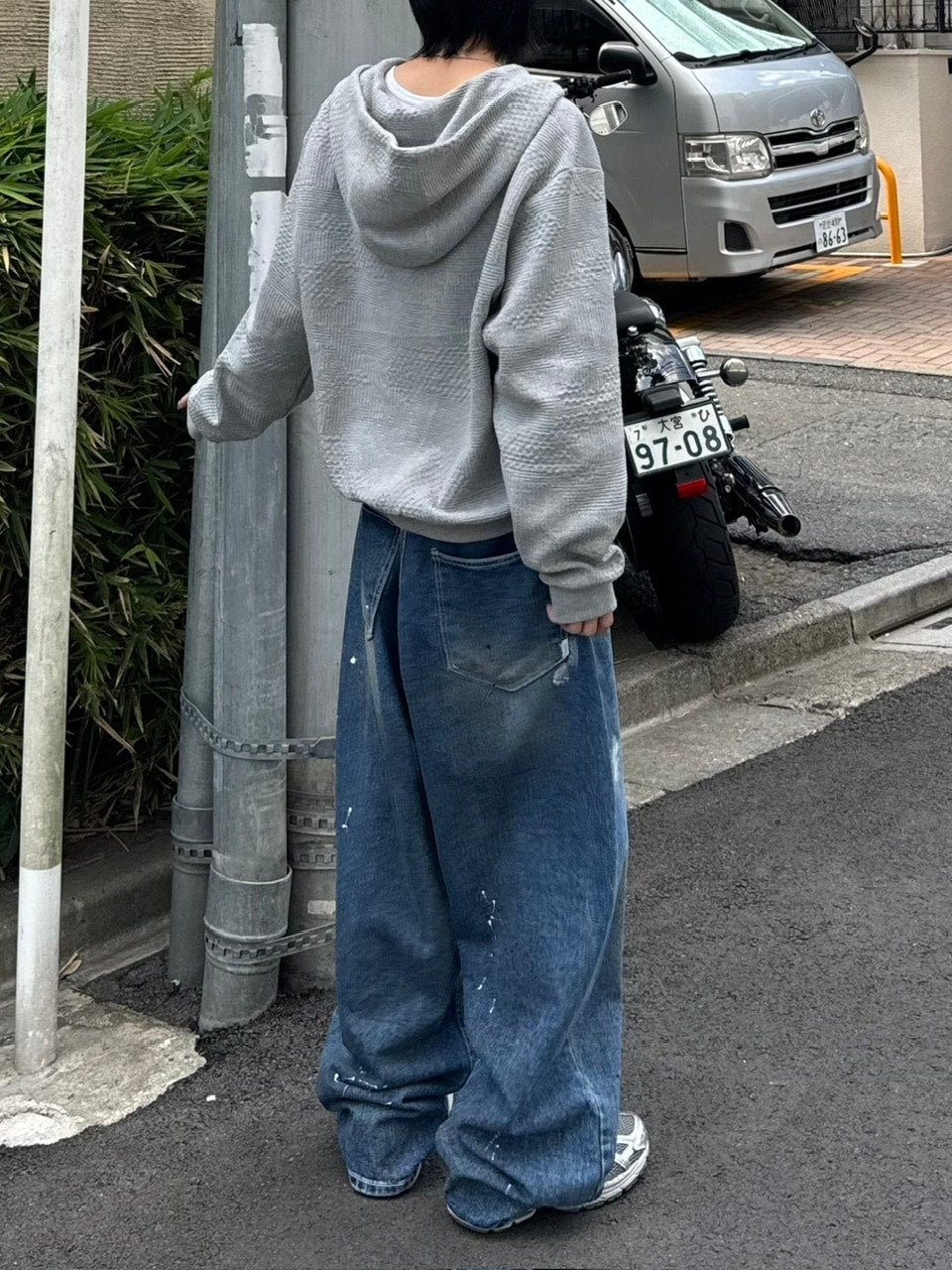 受注制【Chikashitsu +】painted buggy denim pants / 【チカシツプラス】ペイントバギーパンツデニムパンツ