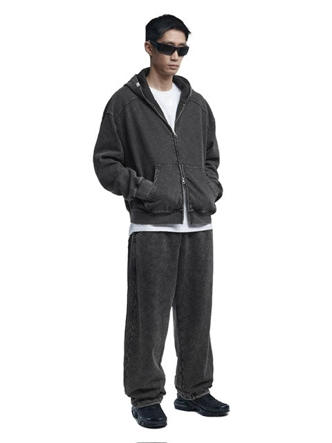 【NOMANUAL】M.L HOODED ZIP-UP / 【ノーマニュアル】ジップアップ長袖パーカー