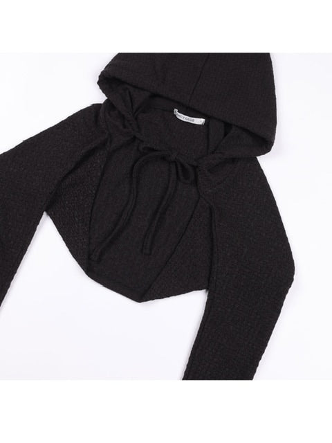 【FANCY CLUB】KNITTED HOOD BOLERO SET UP / 【ファンシークラブ】タンクトップ長袖ニットボレロセットアップ