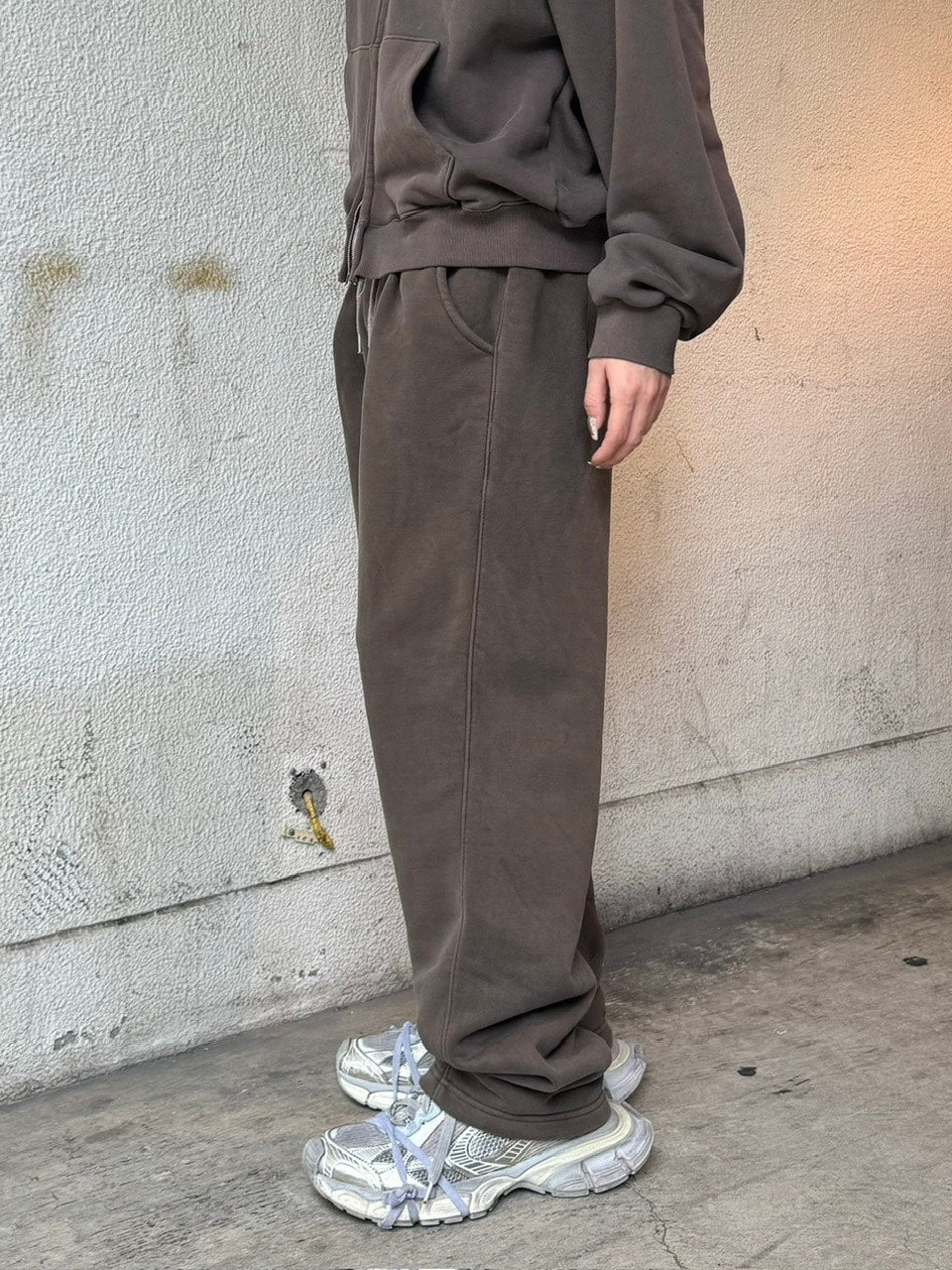 受注制【Chikashitsu +】unisex pigment wash string sweat pants (4color)