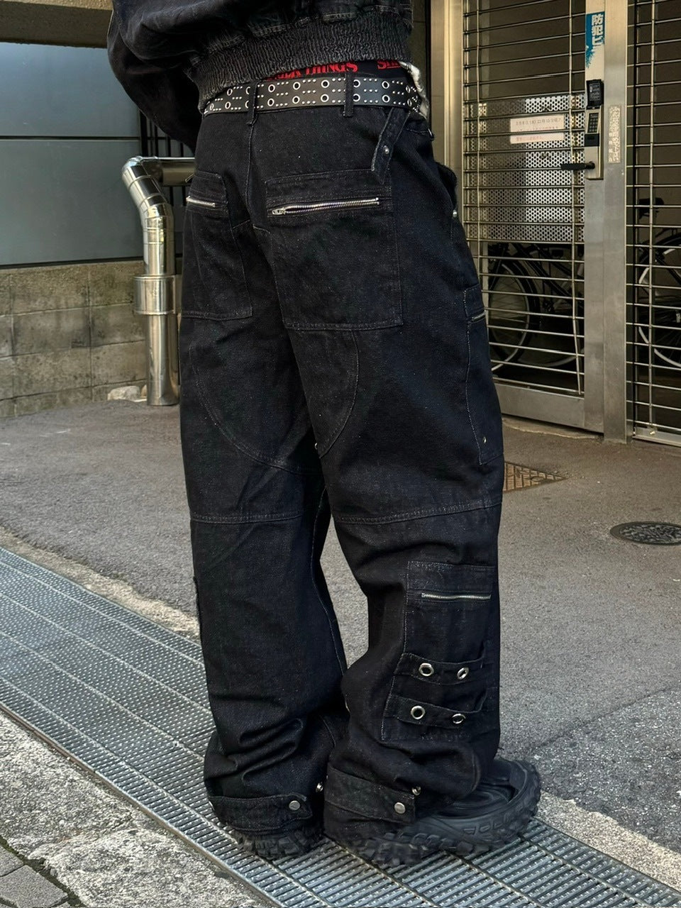受注制【Chikashitsu +】steel ring denim cargo pants