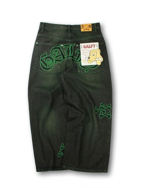 【GALFY】骨骨カラーデニムパンツ