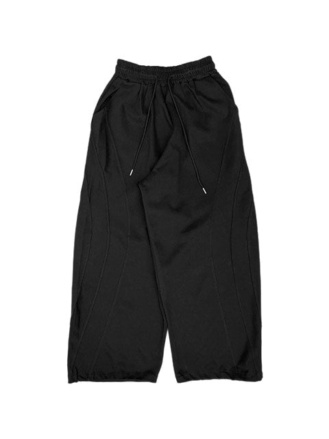 受注制【Chikashitsu +】curve stitch straight sweat pants (3color