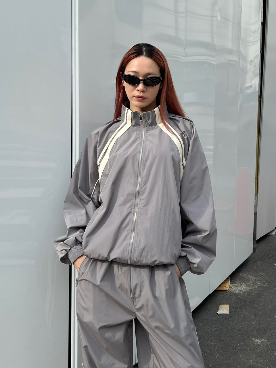 受注制【Chikashitsu +】set up line track jacket (2color) / 【チカシツプラス】セットアップサイドライントラック長袖ジャケットブルゾン