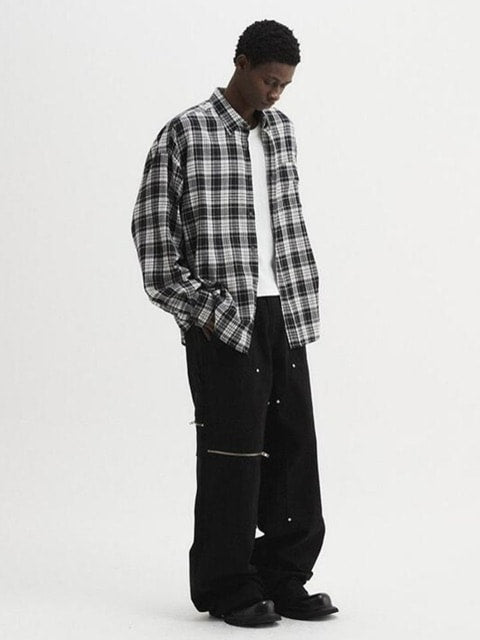 【DNSR】Oversized flannel check shirt