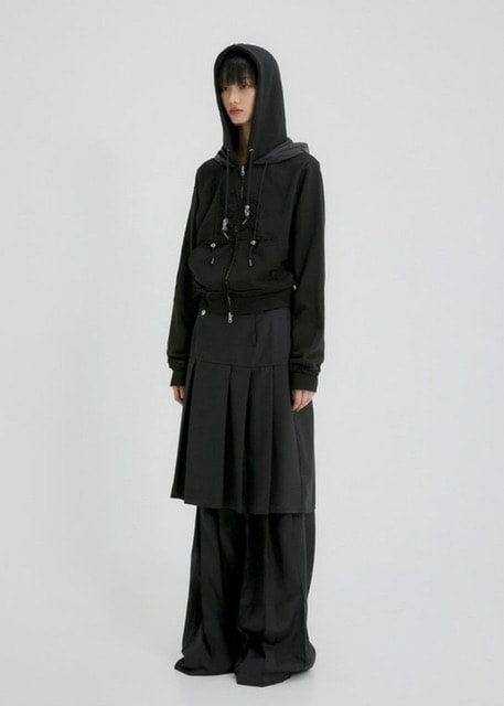 【FLAREUP】Layered Zip Hoodie / 【フレアアップ】レイヤードジップパーカー