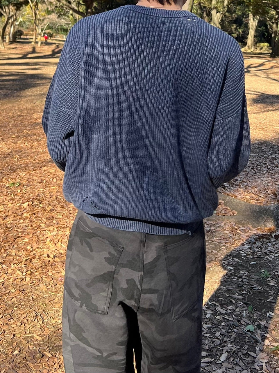 【Chikashitsu +】vintage wash damage knit (3color) / 【チカシツプラス】ビンテージウォッシュダメージ長袖ニット