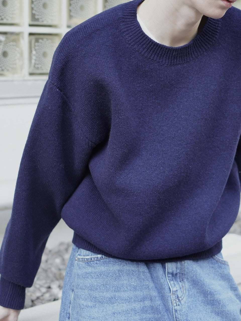 東京店WEB限定【Chikashitsu +】round wool knit (4color)
