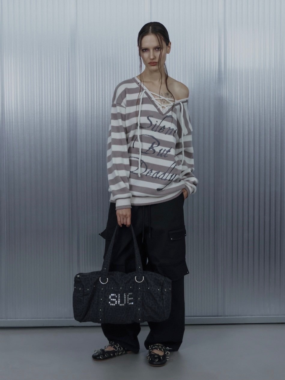 【SETUP-EXE】STRIPE V-NECK MTM / 【セットアップエグゼ】ストライプボーダーVネック長袖ニット