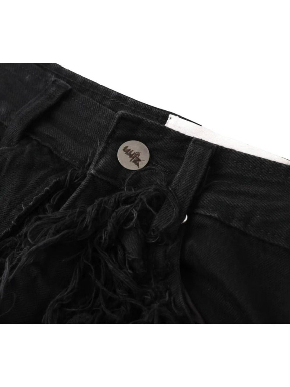 【UNIZ】BLACK MONSTER PANTS / 【ユニズ】ブラックモンスターダメージワイドデニムパンツ