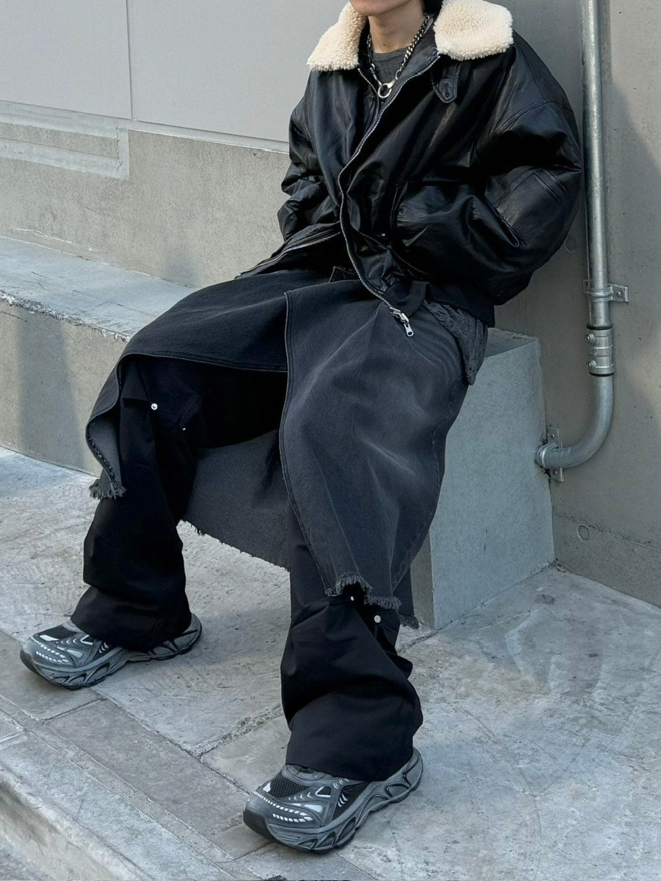 受注制【Chikashitsu +】wrapping design denim skirt (2color)