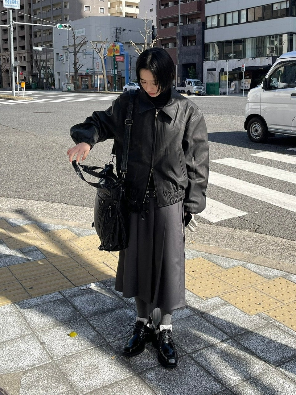 受注制【Chikashitsu +】antique like eco leather tote bag / 【チカシツプラス】アンティーク風エコレザートートバッグ