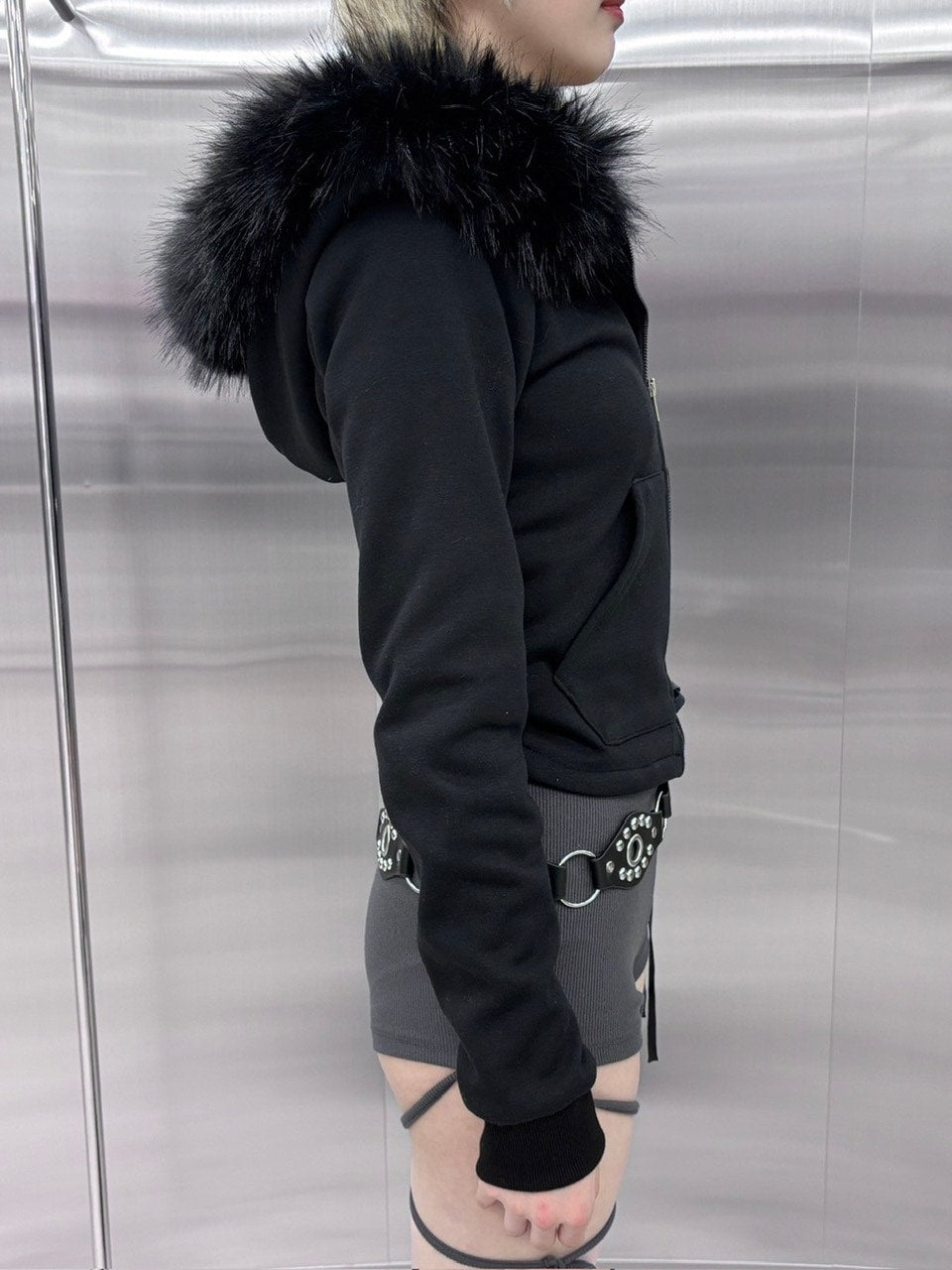 受注制【nmtc +】fur zip up hoodie (2color) / 【エヌエムティーシープラス】ファージップアップ長袖パーカー
